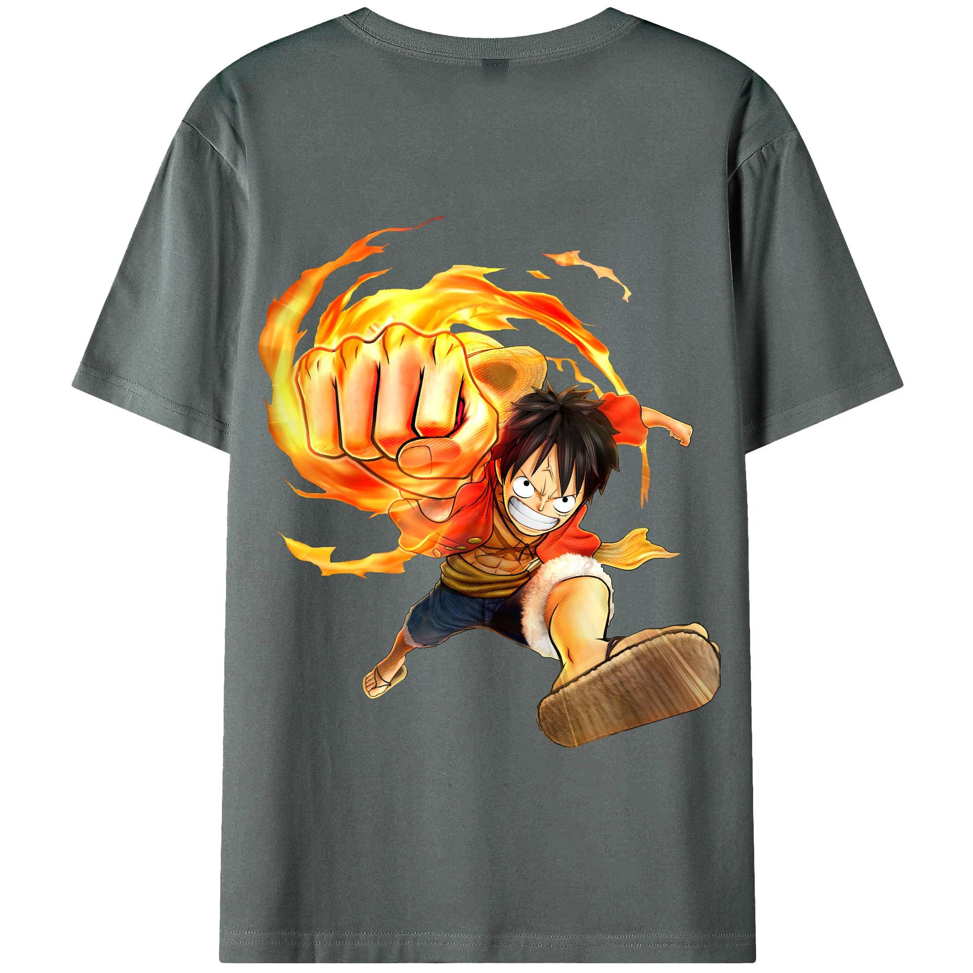 ワンピース モンキー・D・ルフィ ONE PIECE Monkey D. Luffy 綿100％半袖Tシャツ（背面プリント）